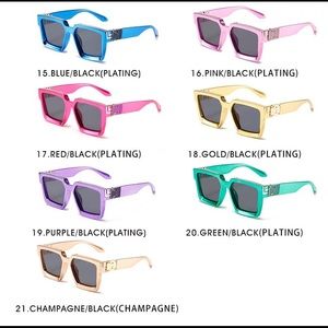 Metallic Gold Luxury Brand Designer Square Sunglasses Men